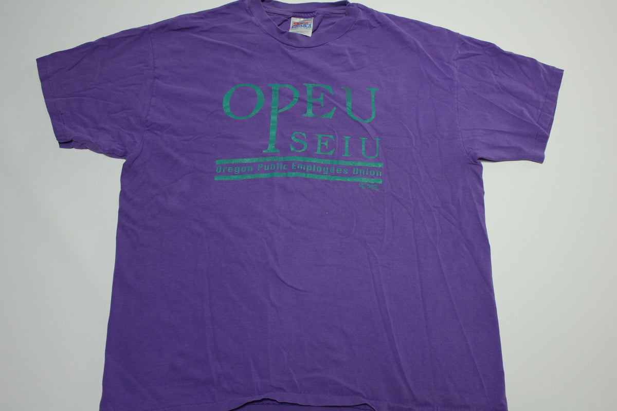 OPEU SEIU Vintage 80's Oregon Public Employees Union Single Stitch Hanes T-Shirt