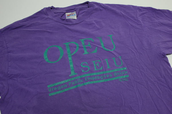 OPEU SEIU Vintage 80's Oregon Public Employees Union Single Stitch Hanes T-Shirt
