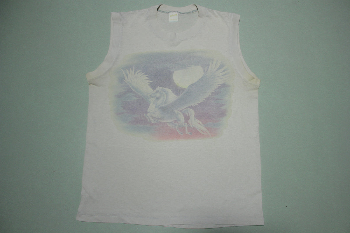 Pegasus Winged Horse Moonlight Vintage 80's Muscle T-Shirt