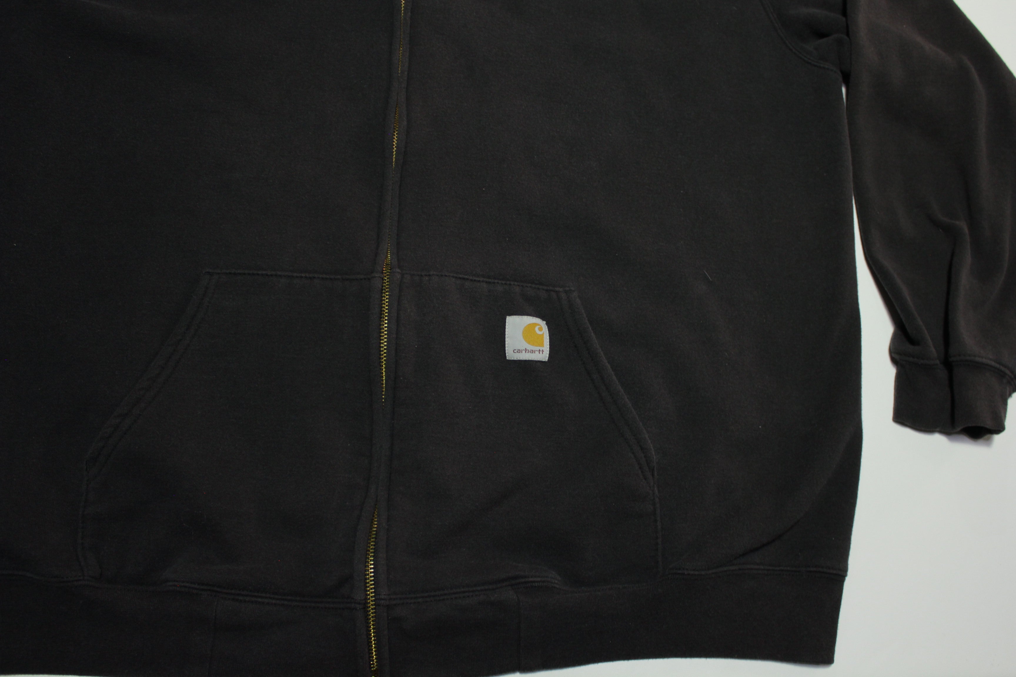 Carhartt K122 BLK Black Zip Up Construction Hoodie Sweatshirt