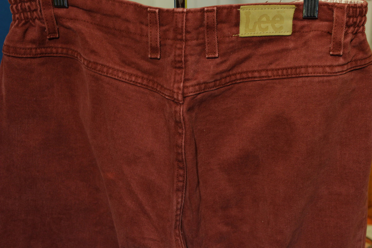 Lee Burgundy 1980's High Waisted Mom Stretch Jeans. Made in USA Women's 16