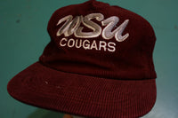 WSU Cougars Washington State 80's Corduroy Vintage Snapback Trucker Cap Hat