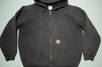 Carhartt J149 BLK Black Zip Up Lined Hooded Hoodie Sweatshirt Jacket