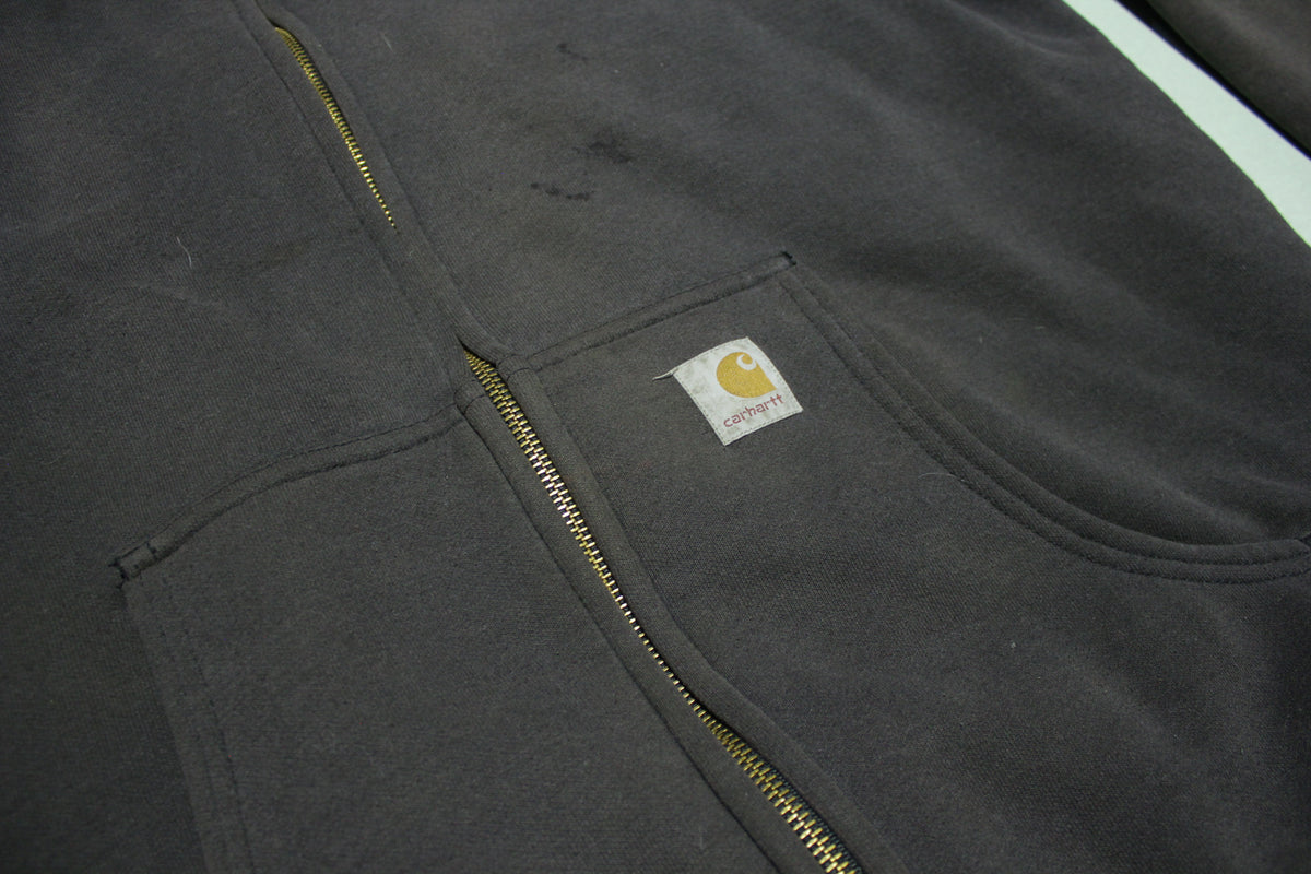 Carhartt J149 BLK Black Zip Up Lined Hooded Hoodie Sweatshirt Jacket