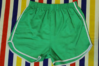 1980's Green White Striped Vintage Gym Shorts. Small PE High School