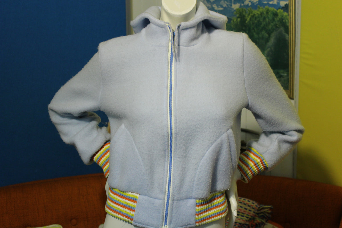 Vintage Blue Striped Union Made Hoodie 1970s
