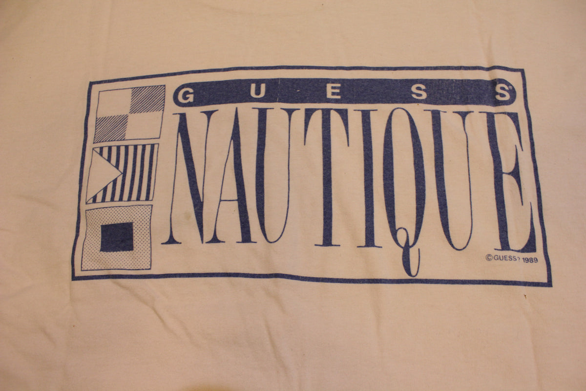 Guess 1989 Nautique Vintage Pink Single Stitch 80's T-Shirt One Size Fits All