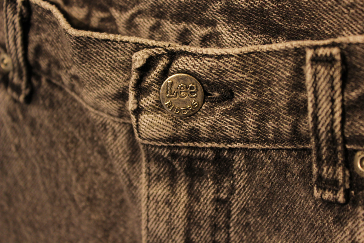 Black Lee Riders Jeans Vintage Denim 1980's Made In USA 29.5 x 28.25