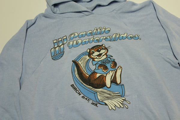 Pacific Waterslides Ozzie Otter Birch Bay Washington Vintage 80's Hoodie Sweatshirt