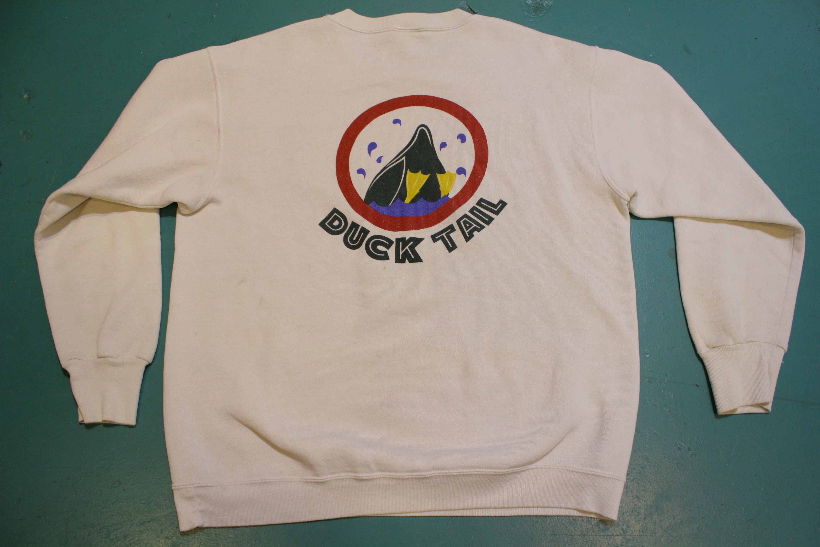 Duck Head Tail Double Sided Vintage USA 90 s Crewneck Pullover