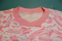 Pink All Over Print Women's Cross Collar Vintage 80's Sweatshirt.