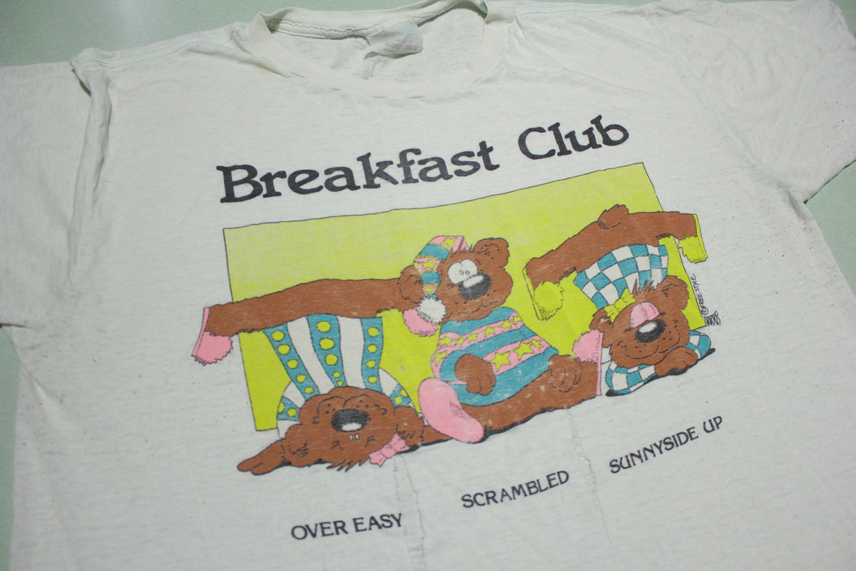 Breakfast Club Bears Vintage Over Easy 80's Funny Absurd Destroyed T-Shirt