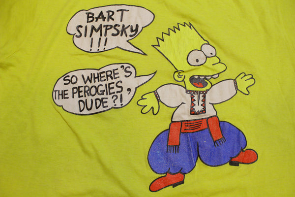 Bart Simpson Simpsky Where's The Perogies Dude Vintage Screen Stars Single Stitch Shirt