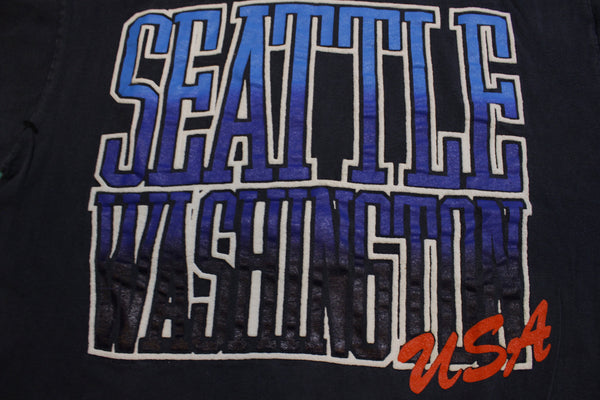 Seattle Washington Puff Print Single Stitch USA Vintage 80's T-Shirt