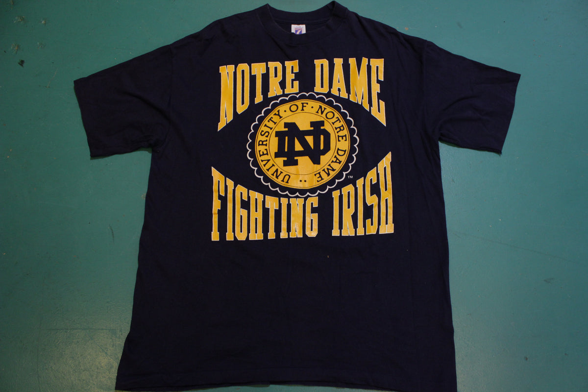 Notre Dame University ND Fighting Irish Vintage 90's Logo 7 Single Stitch T-Shirt