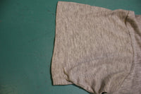 Oxford University Heathered Gray Banded Collar Vintage Single Stitch T-Shirt 80's