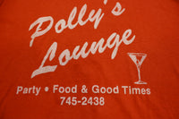 Polly's Lounge Party Food Good Times 745-2438 Vintage Single Stitch T-Shirt 80's