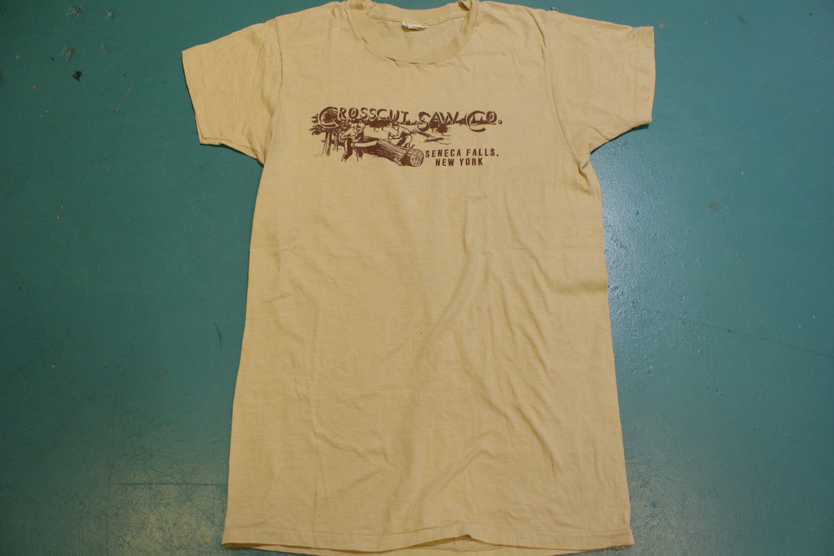 Crosscut Saw Co. Seneca Falls New York Vintage Single Stitch Screen Stars T-Shirt 80's