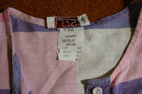 80's Pastel Half Shirt JR's Women's Medium Button Checkered