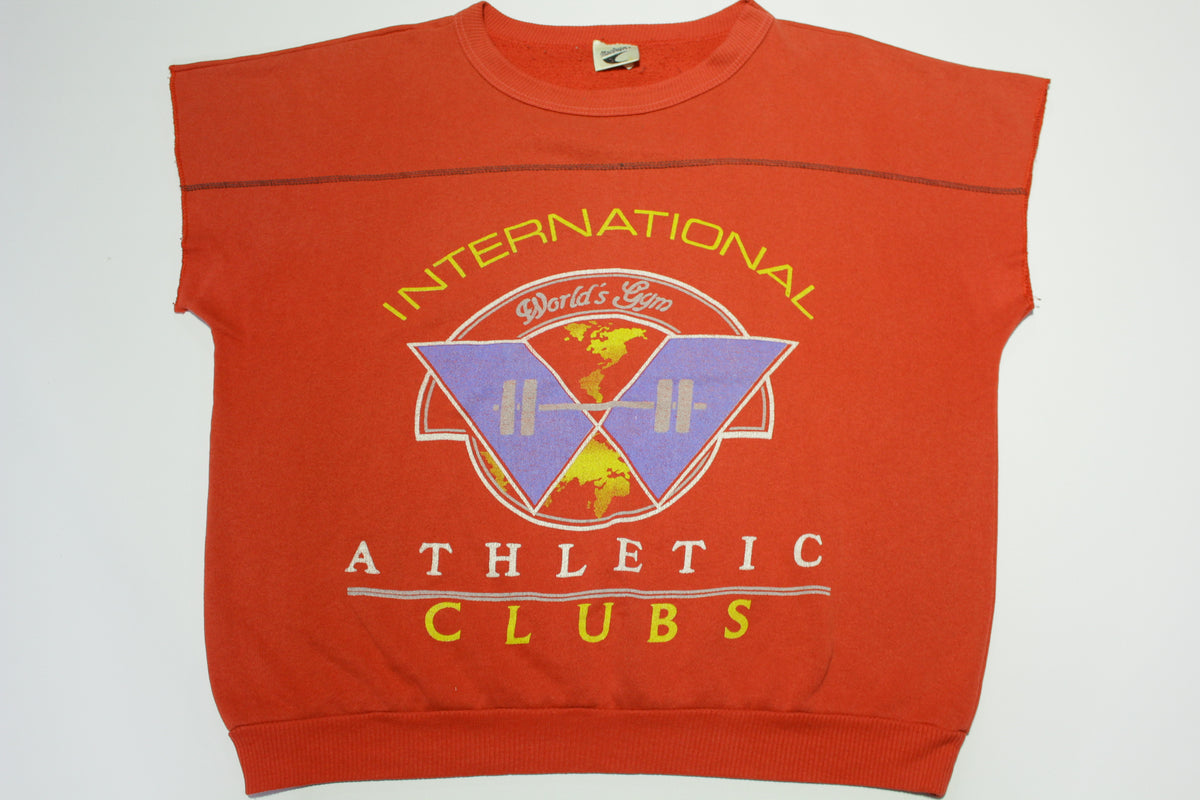 International Athletic Clubs World's Gym Vintage 90's MacGregor Short Sleeve Sweatshirt