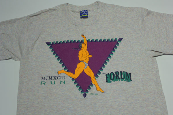 MCMXCIII 1993 Vintage 90's The Forum Orange Man Run Single Stitch T-Shirt