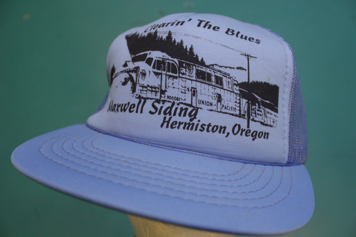Clearin' The Blues Maxwell Siding Hermiston 80's Vintage Snapback Trucker Cap Hat