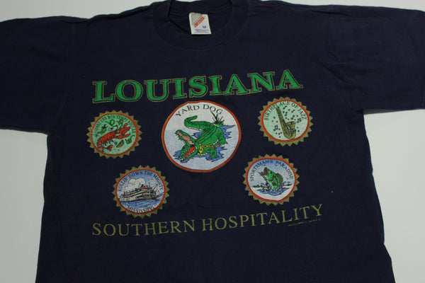 Louisiana Southern Hospitality Vintage 90's Yard Dog Jerzees USA Tourist T-Shirt