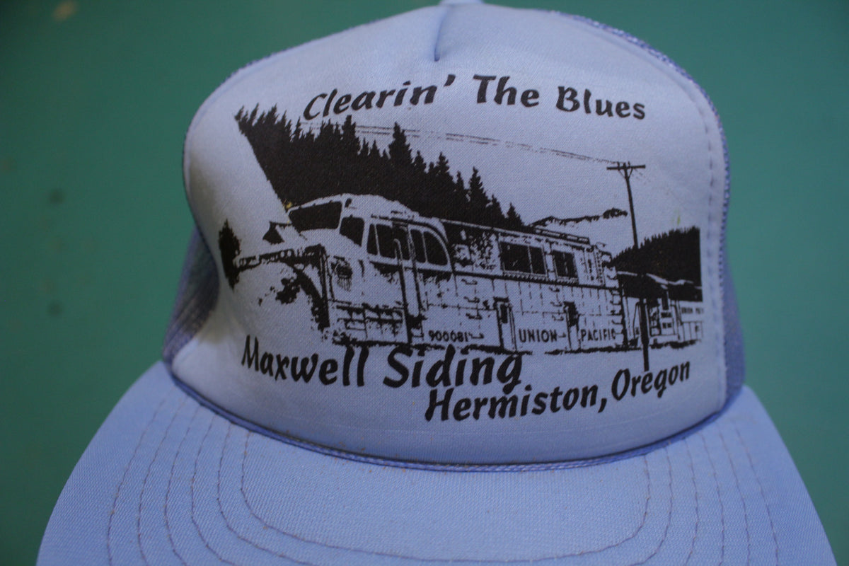 Clearin' The Blues Maxwell Siding Hermiston 80's Vintage Snapback Trucker Cap Hat