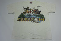Oklahoma 1994 Image West Tribal Native American Vintage 90's Oneita USA Tourist T-Shirt