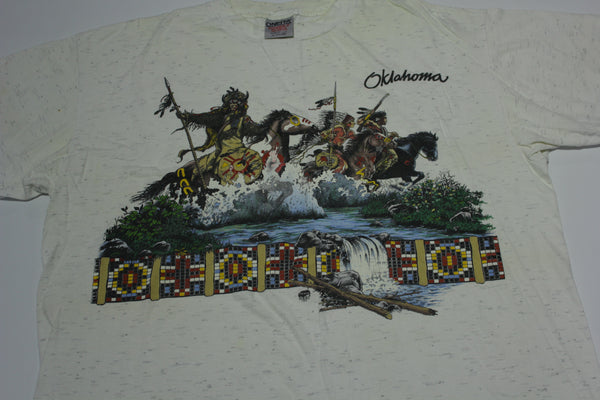 Oklahoma 1994 Image West Tribal Native American Vintage 90's Oneita USA Tourist T-Shirt