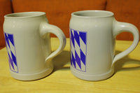 Hofbrauhaus Lowenbrau Blue Diamond Vintage Germany Beer Stein Mugs