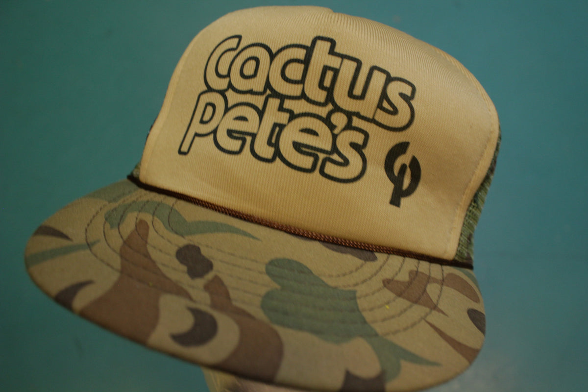 Cactus Pete's Camo Capital Casino Vintage Snapback Trucker Cap Hat