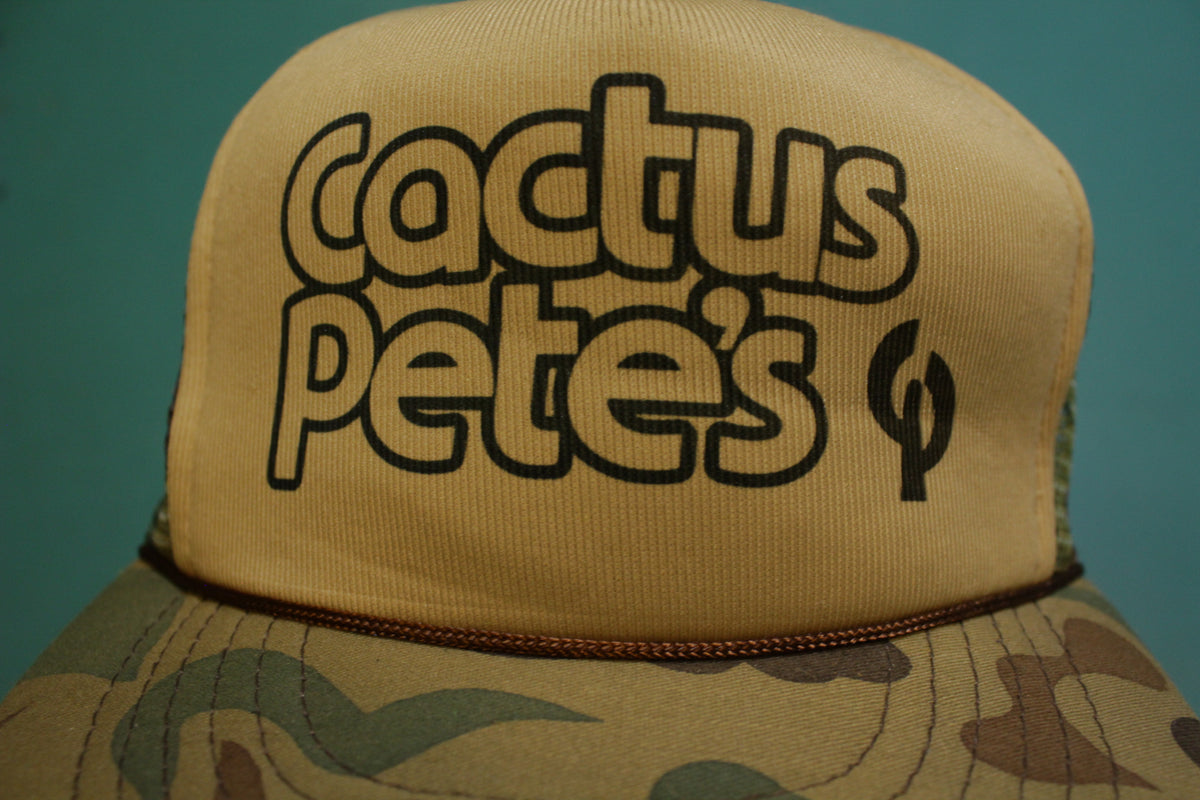 Cactus Pete's Camo Capital Casino Vintage Snapback Trucker Cap Hat