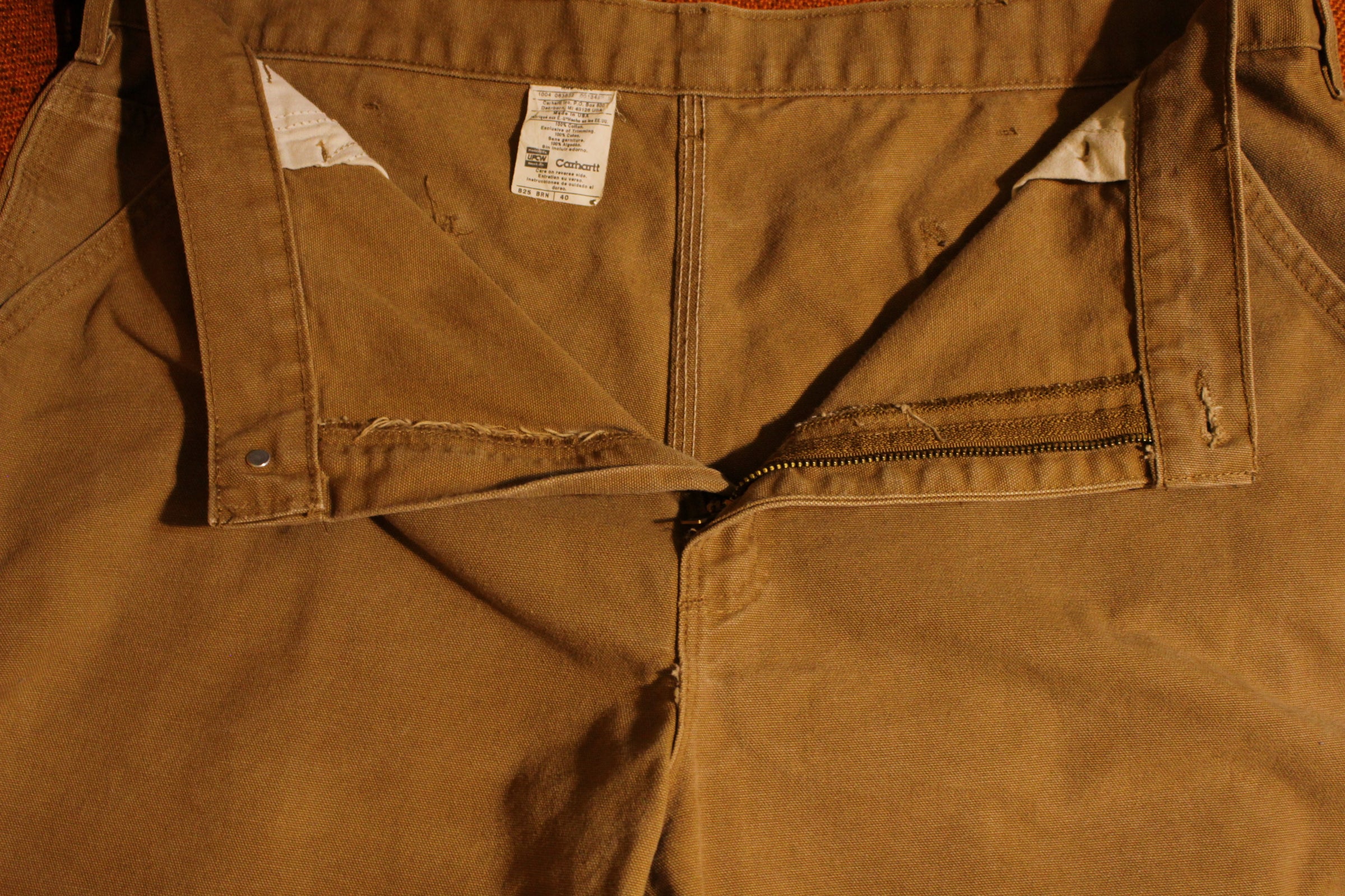Carhartt Duck Work Shorts B25 Carpenter Brown Cotton Made in USA Men's ...