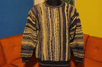 Norm Thompson Men's XL Italian Striped Sweater Coogi Style Biggie Cosby Hip Hop