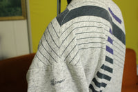 Greenline Sport Vintage 90's Sweatshirt Abstract Piano Lines Striped Double Collar