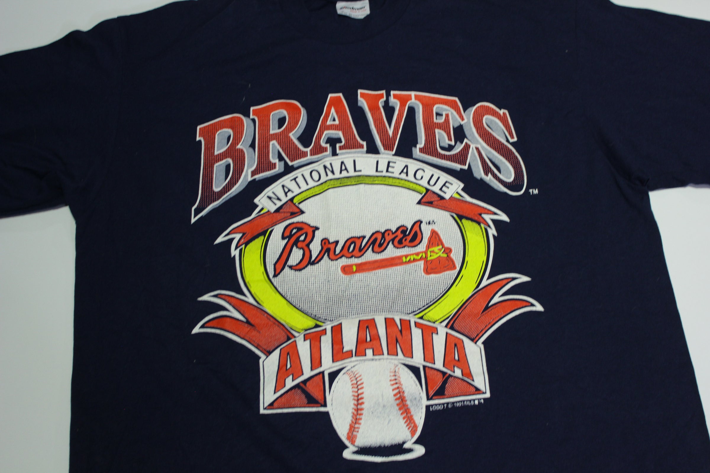 Atlanta Braves National League 1991 Vintage Logo 7 Single Stitch