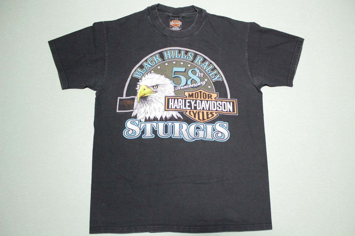 Harley Davidson Sturgis Vintage 1998 Black Hills 58th Rally Motorcycle T-Shirt