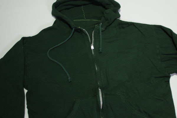 Talon Zipper Basic Forest Green Vintage 70's Hoodie Sweatshirt