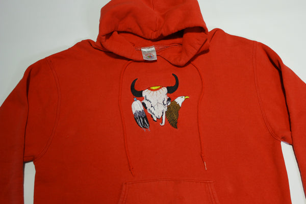 Long Horn Eagle Native Tribal Embroidered Vintage 90's Hoodie Sweatshirt