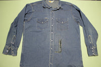 Carhartt Denim Rugged Wear SU008 Vintage Pearl Snap Button Up Work Shirt