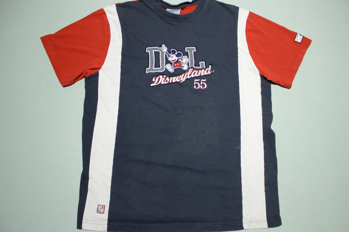 Disney DL 55 Mickey Vintage 90's Embroidered Color Block T-Shirt