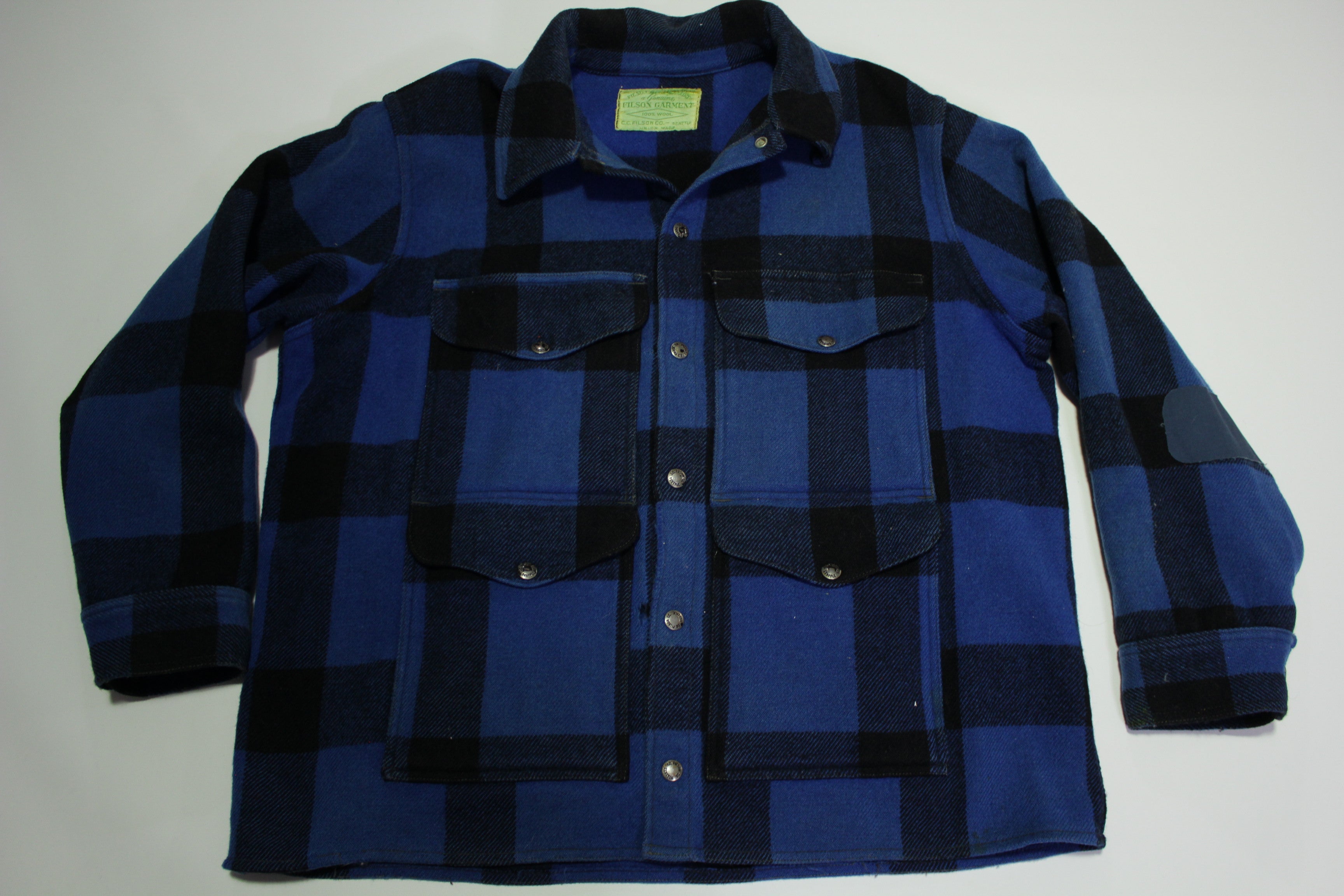 Filson Vintage 50's 60's Cobalt Blue 100% Wool Mackinaw