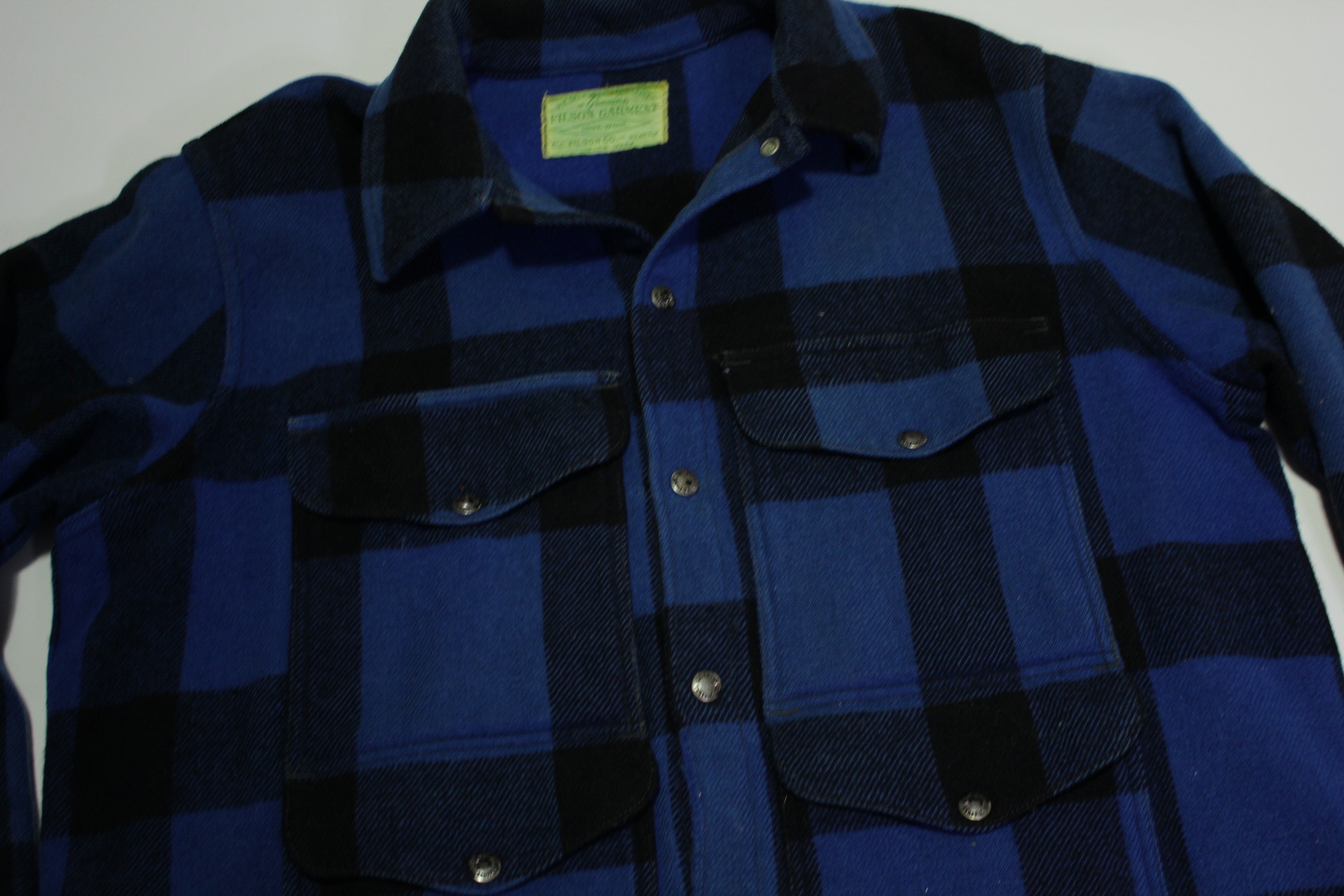 Filson Vintage 50's 60's Cobalt Blue 100% Wool Mackinaw Cruiser