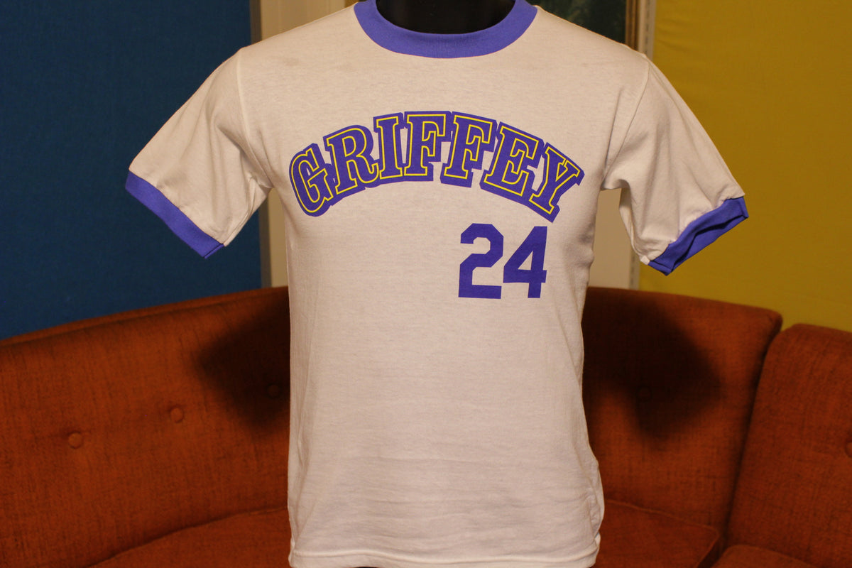 1989 Ken Griffey Jr. #24 Ringer T-Shirt. Vintage Seattle Mariners