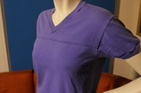 Jerzees Made in USA Blank V-Neck 80's T-shirt. Banded Sleeves.