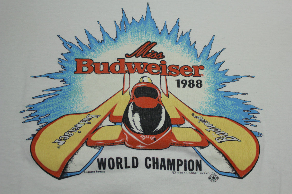 Miss Budweiser Vintage 1988 World Champion Hydroplane Racing T-Shirt
