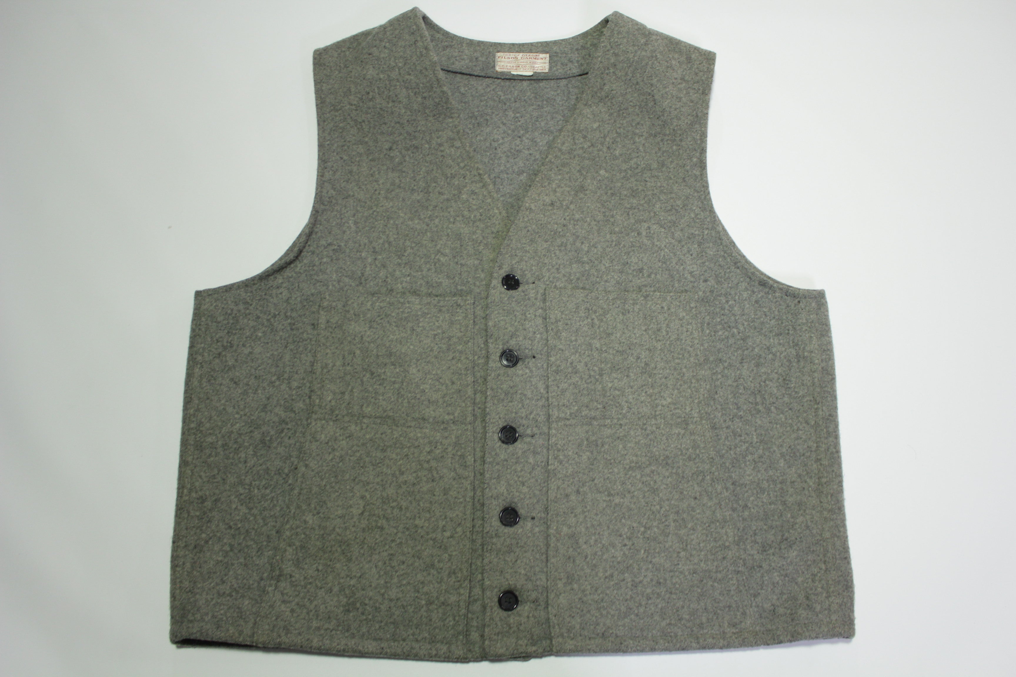 Filson Seattle Vintage Hunting Outdoor Vest 100% Virgin Wool