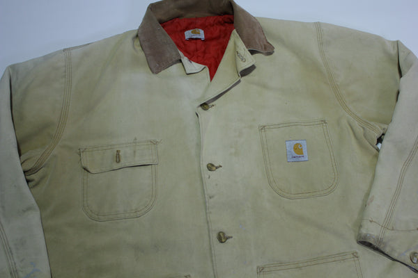 Carhartt C02 Traditional Duck Arctic Quilt Lined Barn Chore Coat Work Jacket 4 Pocket