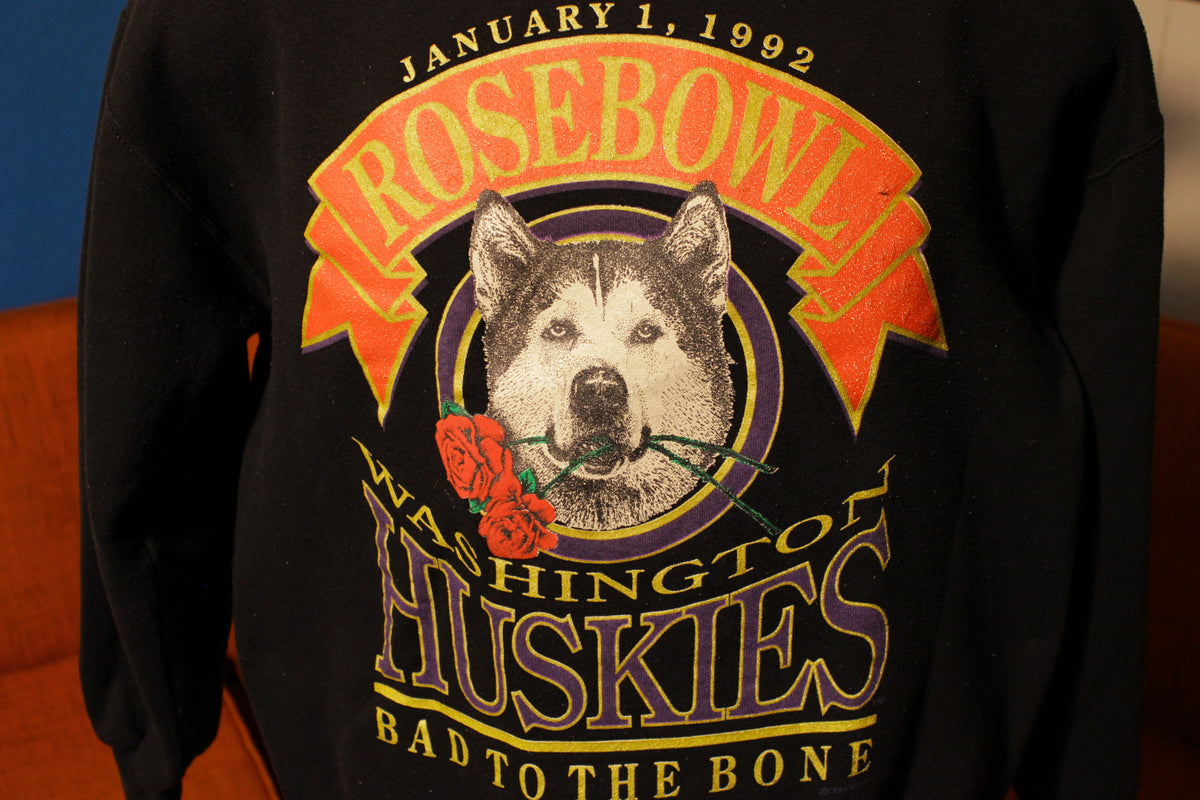 1992 Rosebowl Sweatshirt Washington State Huskies Bad To The Bone Vintage Seattle